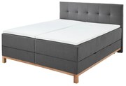 Ciemnoszare łóżko boxspring ze schowkiem 180x200 cm Catania − Meise Möbel