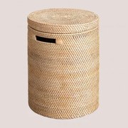 Okrągły Kosz Na Pranie Ø30 Cm Z Rattanu Guacui Miel - Sklum