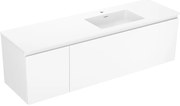 Mexen Orio szafka łazienkowa 160 cm z umywalką Otis prawą, 1S, 1D, biała mat - 91A13-16047-3-BBFF01-W18P01