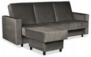 Wersalka Narożnik Alicja z pufą sofa kanapa rozkładana Family Meble grafit