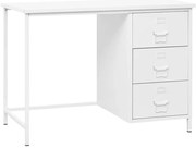 Białe Metalowe Biurko Z 3 Szufladami M0-E20