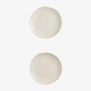 Zestaw 2 Talerzy Deserowych Z Kamionki Belvere Gardenia Biel - Sklum