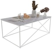 Prostokątna ława do salonu biały + beton R0-H61