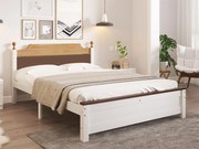 Łóżko pojedyncze 140x200cm rama drewniana - Brązowy