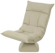 HOMCOM Obrotowy Krzesło Podłogowy z 5-pozycyjnym Regulowanym Oparciem, Nowoczesny Fotel Tapicerowany, Beżowy