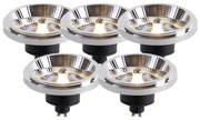 Zestaw 5 żarówek LED GU10 ściemnialnych AR111 11W 810lm 2700K