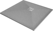 Mexen Stone+ brodzik kompozytowy kwadratowy 80 x 80 cm, szary-beton - 44618080