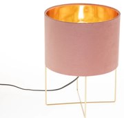 Nowoczesna lampa stołowa różowa ze złotem - Rosalina