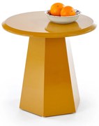 LOCA Ława Stolik kawowy Musztardowy Lakierowany Geometryczny Okrągły