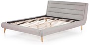 ELANDA 140x200 łóżko jasny popiel, szary, z wezgłowiem, na nóżkach