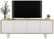 Zamykana szafka rtv dąb wotan + biały H9-T79