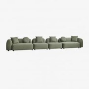 Modułowa Sofa 4-częściowa Z Tkaniny Coco Chenille Szenil Sage Green - Sklum
