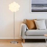 Lampa podłogowa BALOON WHITE, chrom + białe szkło