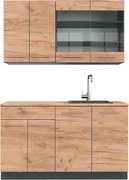 Pojedyncza kuchnia złoty dąb power/antracyt 140x60x81.6 fame-line