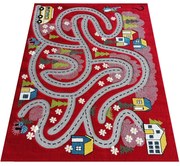 Czerwony dywan dziecięcy w uliczki M9-D56