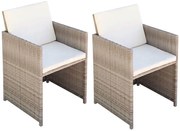 Zestaw beżowych krzeseł ogrodowych E6-L70