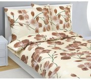 Bellatex Pościel bawełniana Ogród beżowy, 140 x 200 cm, 70 x 90 cm