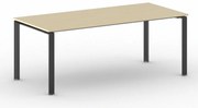 Stół konferencyjny do biura PRIMO INFINITY, 200x90 cm, czarna podstawa, brzoza