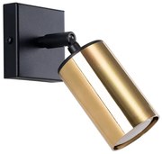 Kinkiet punktowy w kształcie tuby czarny + złoty - 3X A576 N6-E17