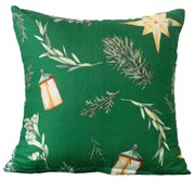 Poszewka na poduszkę z mikrofibry GREEN CHRISTMAS 45x45 cm, zielona