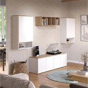 Ściana w salonie biały/sonoma 80x40x50 wido