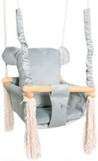 Szara huśtawka dla dzieci miś N2-T63