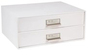 Biały 2-piętrowy pojemnik z szufladami na dokumenty Bigso Box of Sweden Birger, 33x22,5 cm