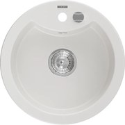 Mexen Diego zlewozmywak granitowy 1-komorowy 488 x 480 mm, biały, syfon chrom - 6512481000-20