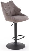 Popielate barowe krzesło z podnóżkiem C8-G06