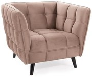Fotel do salonu CASTELLO 1 VELVET ciemny beż/wenge SIGNAL