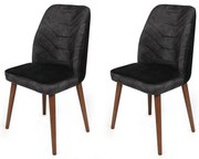 Zestaw krzeseł do jadalni Dallas Anthracite and Walnut, 2 szt.