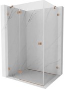 Mexen Lunar kabina prysznicowa uchylna lewa 90 x 70 cm, transparent, miedź szczotkowana - 834-090-070-65-00-L