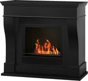 Kominek bioetanolowy WASHINGTON, stojący biokominek, czarny, dł. 111 x gł. 43 x wys. 99 cm