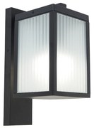 Zewnetrzna Inteligentny Kinkiet / Lampa scienna zewnętrzny czarny z żebrowanym szkłem z WiFi A60 - Charlois Nowoczesny Oswietlenie zewnetrzne