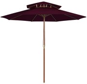 Bordowy okrągły parasol ogrodowy E1-G45