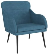 Niebieski tapicerowany fotel wypoczynkowy F0-W89