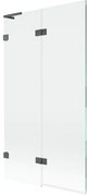 Mexen Lunar L parawan nawannowy 2-skrzydłowy lewy 100 x 150 cm, transparent, gun gray szczotkowany - 897L-100-100-66-00-L
