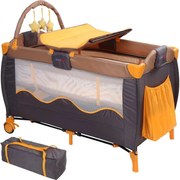 Łóżeczko turystyczne podróżne pomarańczowo-szare