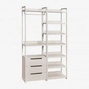 Modułowa Otwarta Szafa 2-częściowa Z Szufladami I Półką Z Żelaza Velunis Gardenia Biel - Sklum