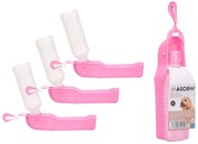 Butelka podróżna z miską dla psów 250 ml ANIMAL, różowa