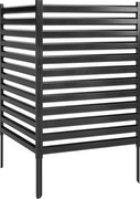 Outsunny Płot ogrodowy 2 panele 91 x 152 cm metalowy płot ochronny z słupkami i kapturkami, odporny na rdzę, czarny | Aosom PL