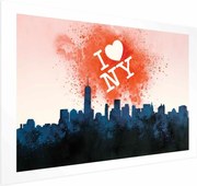 Plakat I love NY 60x40 cm bez ramy z marginesem ARTGEIST B