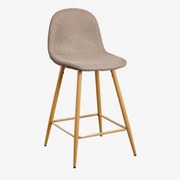 Zestaw 2 Wysokich Stołków Glamm Gris Topo & ↑65 Cm & Drewno Naturalne - Sklum