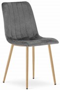 Ciemnoszare krzesło do kuchni LAVA aksamitne
