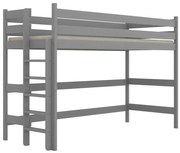 Szare łóżko dziecięce na antresoli - 5 rozmiarów C7-D51
