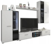 Biała nowoczesna meblościanka z witryną P6-L54