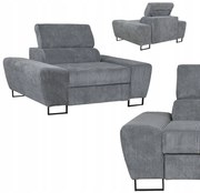 Fotel wypoczynkowy Savio salon Family meble szary sztruks reg zagłówek