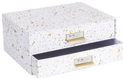 Organizer z 2 szufladkami w biało-złotym kolorze Bigso Box of Sweden Birger