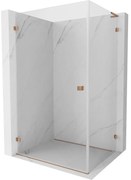 Mexen Lunar-B L kabina prysznicowa uchylna lewa 75 x 70 cm, transparent, miedź szczotkowana - 832L-075-070-65-00-L