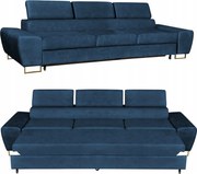 Sofa kanapa 3 os rozkładana z f. spania Bosso Family meble granatowy welur